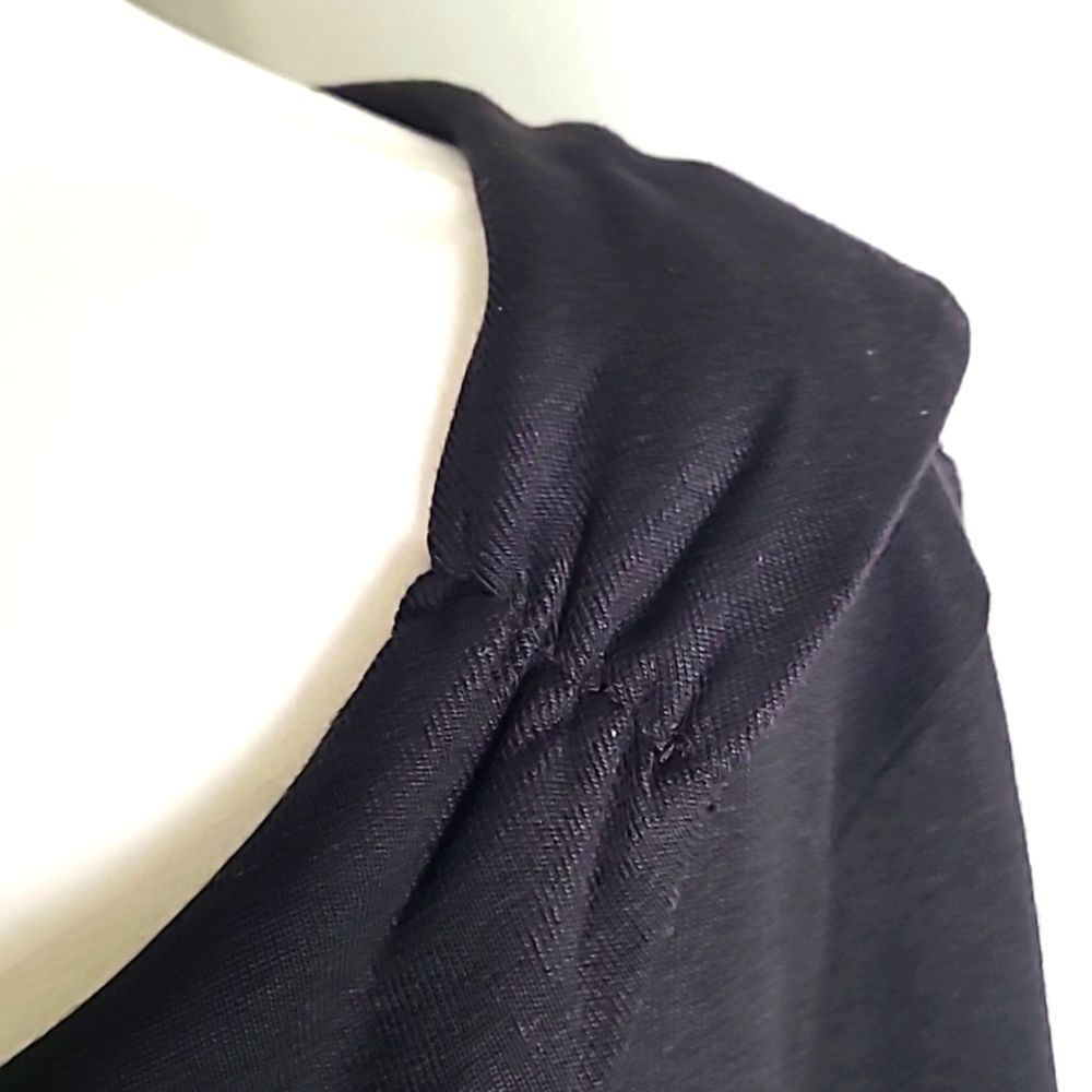 Rafaella Black Pullover Top with 2.5" Collar with Ruching on One Side, Size XXL - Picture 4 of 10